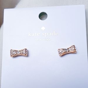 kate spade mini bow diamond gold stud earrings